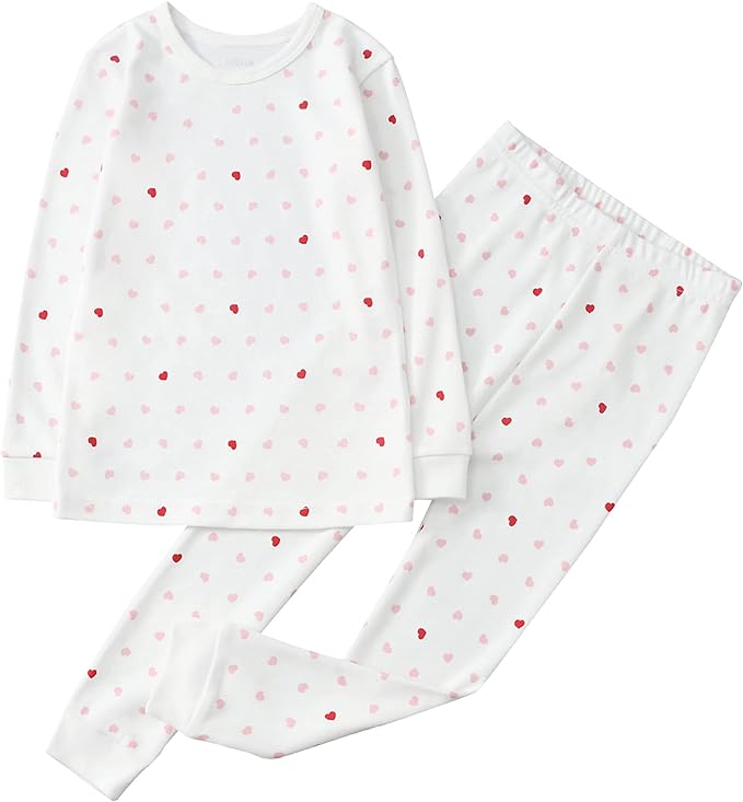 valentine pajamas white with hearts