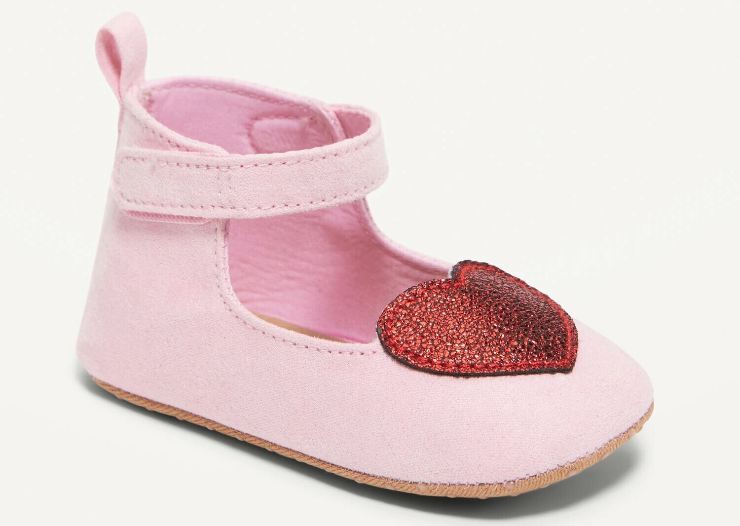 pink ballet flats with heart