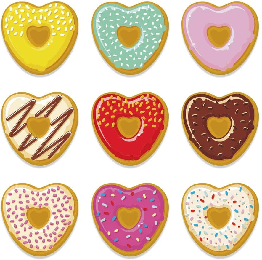 donut valentine stickers