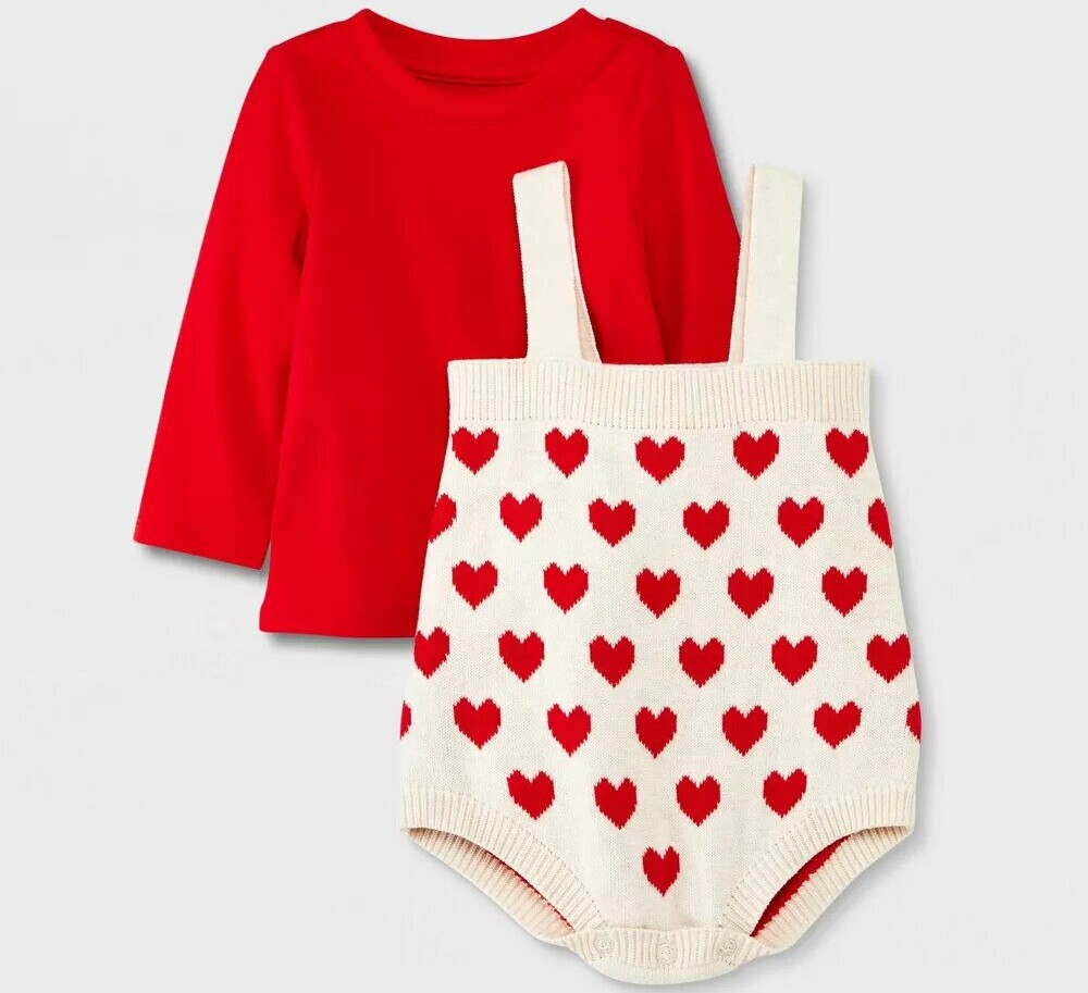 valentine heart sweater set