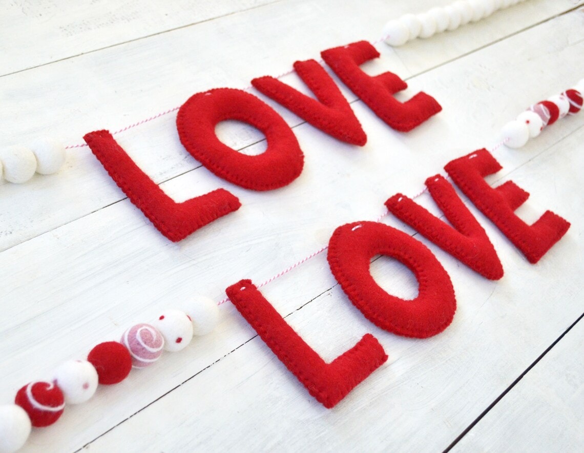 "Love" garland