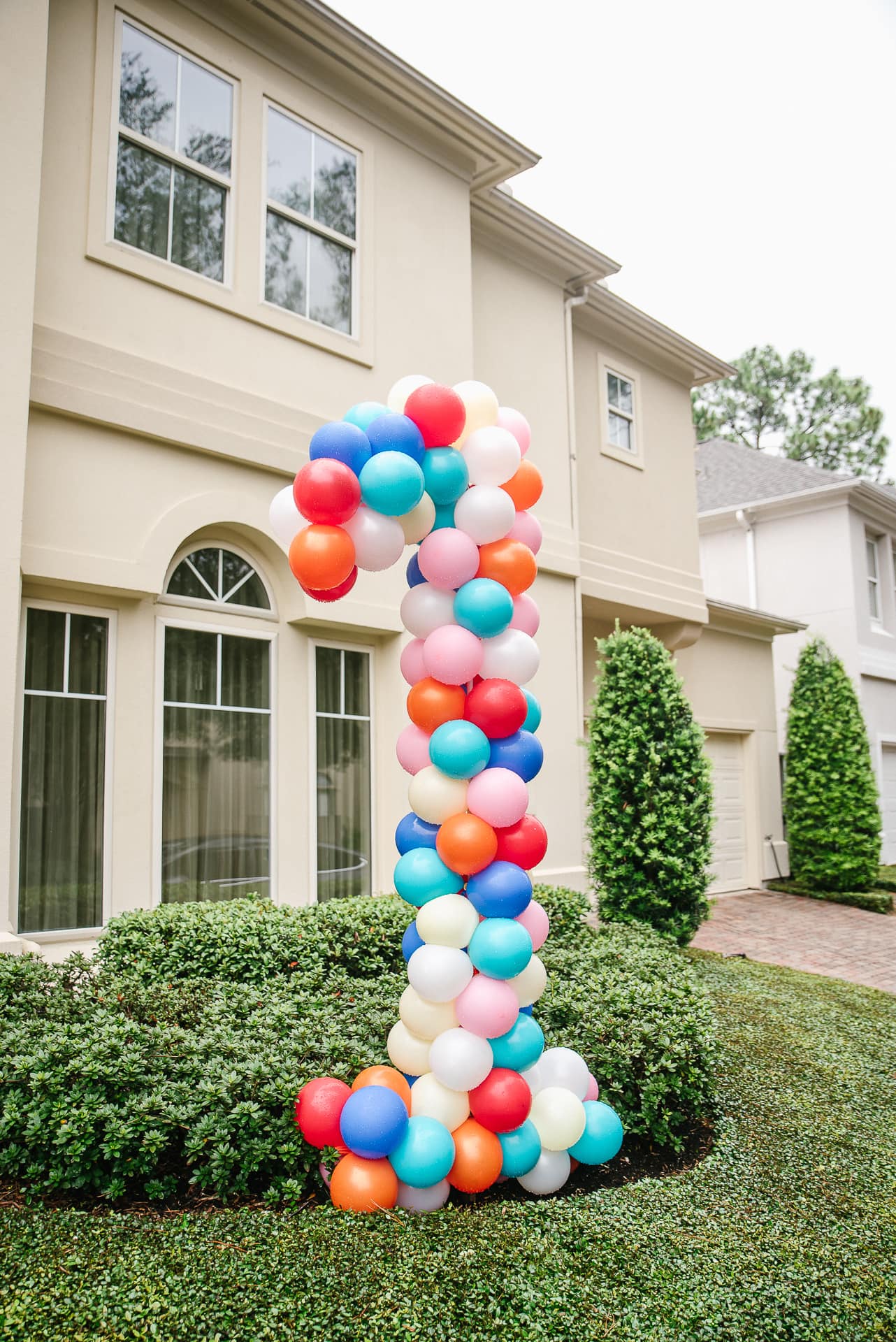 Yard sign - big number 1 in balloons